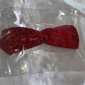 Headband - Red Twist-Tie Bandana -